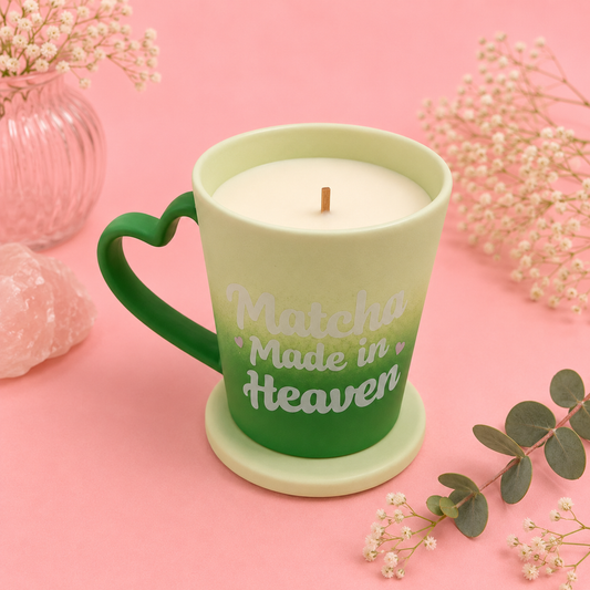 Vela Taza Matcha aroma Matcha Latte + Recarga Matcha Fresa (700 gr)
